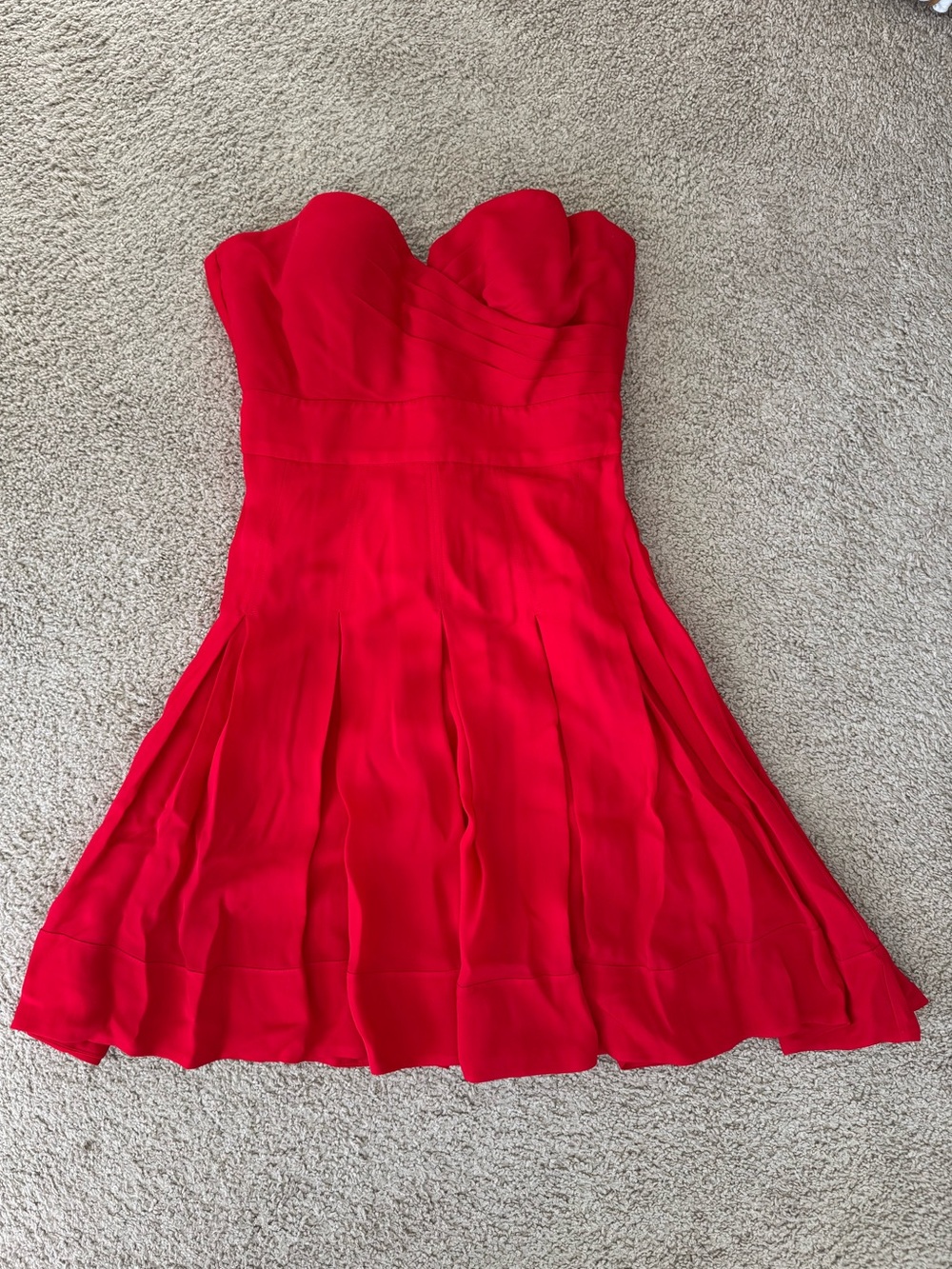 Strapless Red A-Line Dress | Size: 6 | EUC